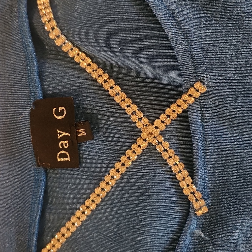 DAY G Blue Top With Rhinestones ๐๐ - Picture 9 of 13